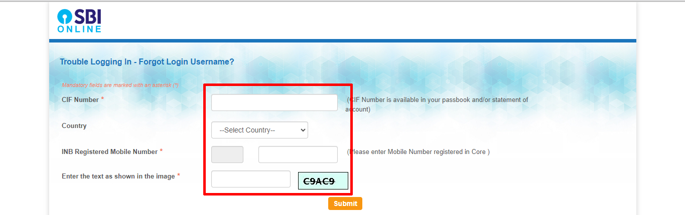 SBI Internet Banking New User Registration