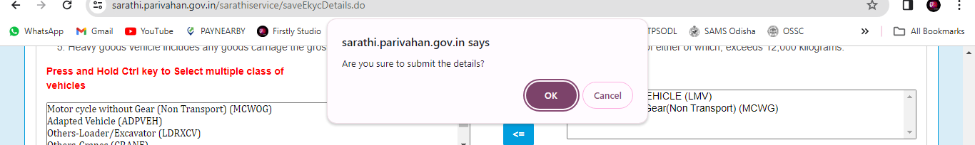 Application for New Learner Licence Online - LL Apply Online Odisha 2024 % Screenshot 284