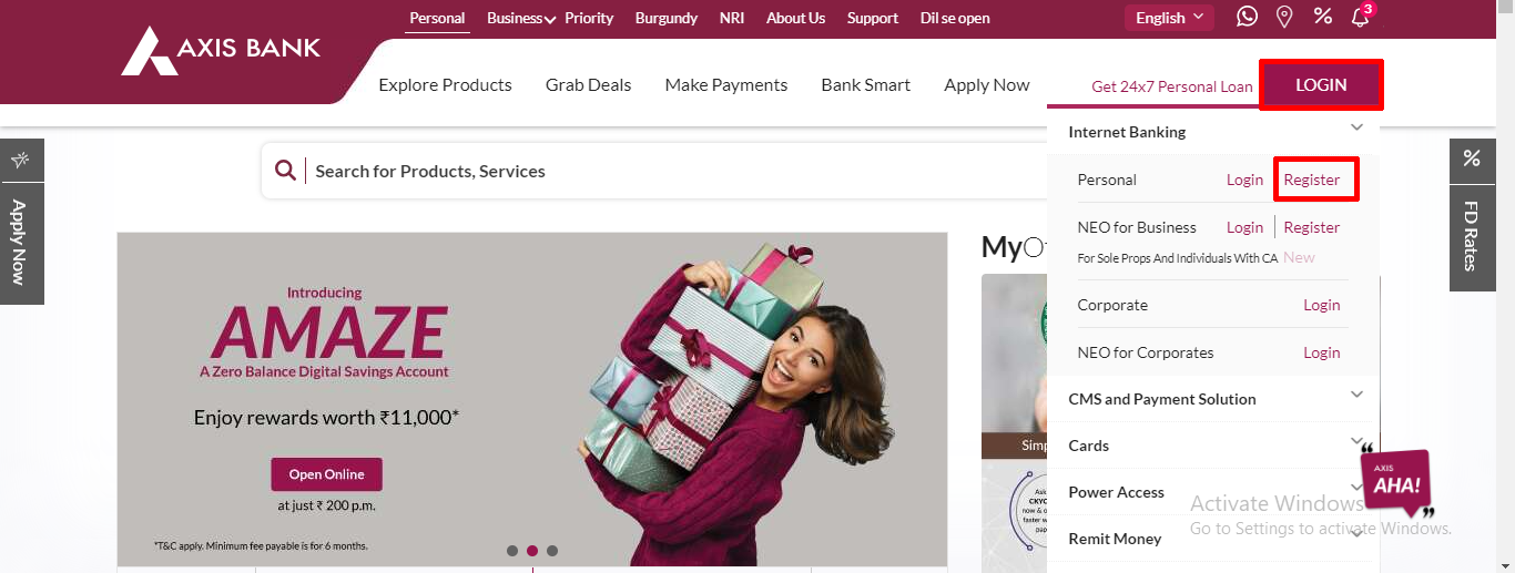Axis Bank Internet Banking - New User Registration, Find Your Customer ID, Reset Password 2024 % Screenshot 448