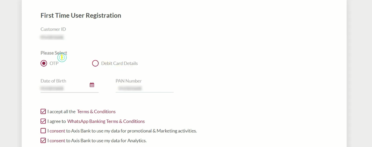 Axis Bank Internet Banking - New User Registration, Find Your Customer ID, Reset Password 2024 % Screenshot 450