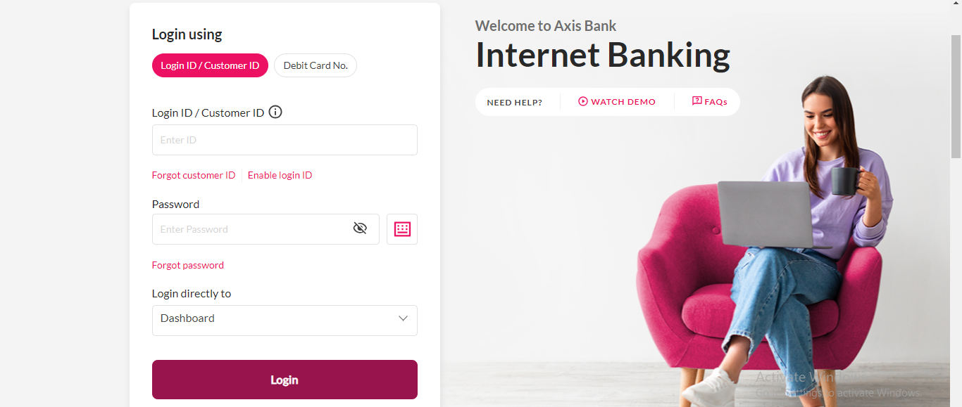 Axis Bank Internet Banking - New User Registration, Find Your Customer ID, Reset Password 2024 % Screenshot 457