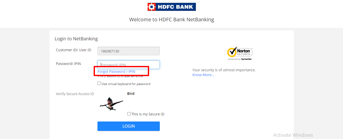 HDFC Bank Netbanking 2024 - New User Registration, First Time Login, Forgot Customer ID, Generate Password/IPIN % Screenshot 530