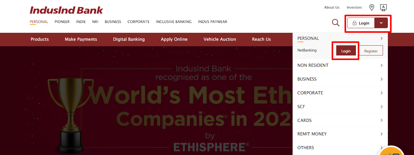 Indusind Net Banking New User - Registration, Login, Activation, Reset User ID and Password 2024 % Screenshot 558