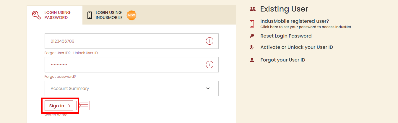 Indusind Net Banking New User - Registration, Login, Activation, Reset User ID and Password 2024 % Screenshot 570